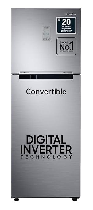 Samsung 236L 3 Star Convertible 3 In 1 Digital Inverter Frost-Free Double Door Refrigerator Appliance (RT28C3733SL/HL,Ez Clean Steel 2023)