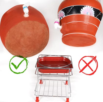Steel Matka Stand for Water Pot (8x8x7.5 Inch) – Heavy Duty Round Pot Stand for Kitchen Utensils, Durable Water Pot Holder for Home & Kitchen Use