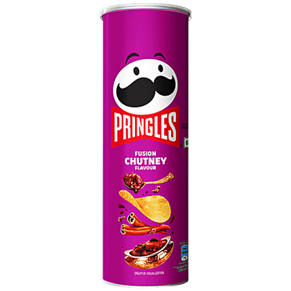 Pringles Potato Chips - Fusion Chutney Flavour, Crunchy & Crispy, 2x107 g Multipack
