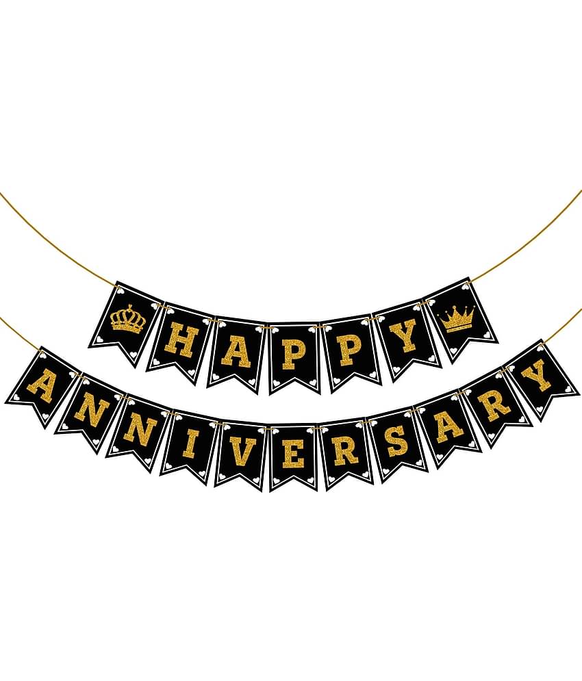 ZYOZI Happy Anniversary Banner for Anniversary Decoration(18 Card) Pack of one