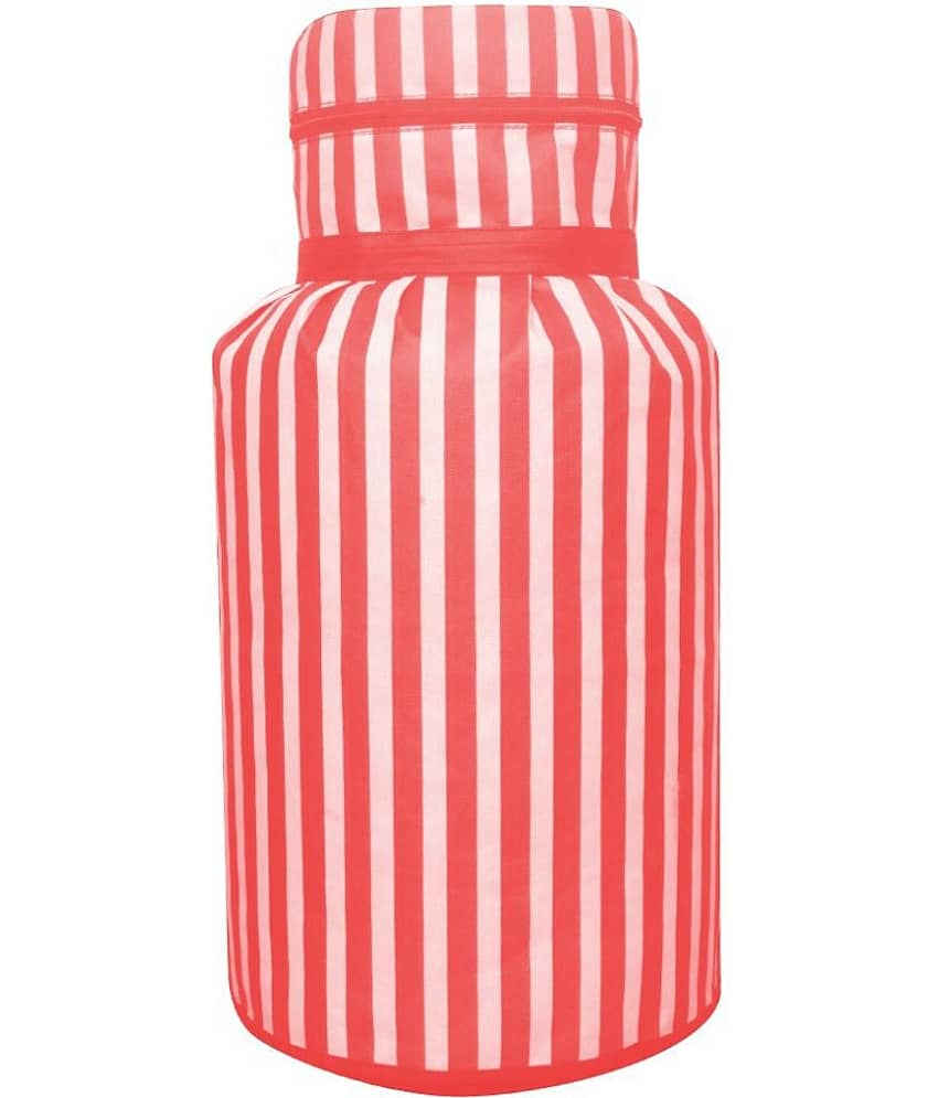 PrettyKrafts Single Cotton Red Cylinder Cover