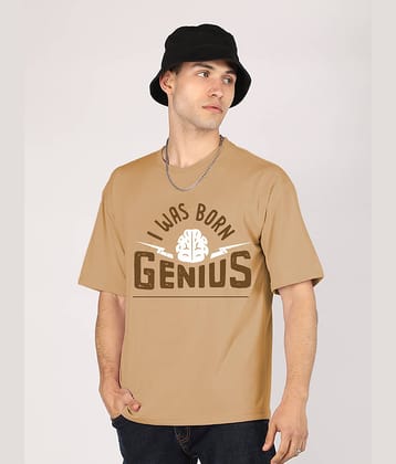 Chkokko Pack of 1 Cotton Blend Oversized Fit Men's T-Shirt ( Khaki )