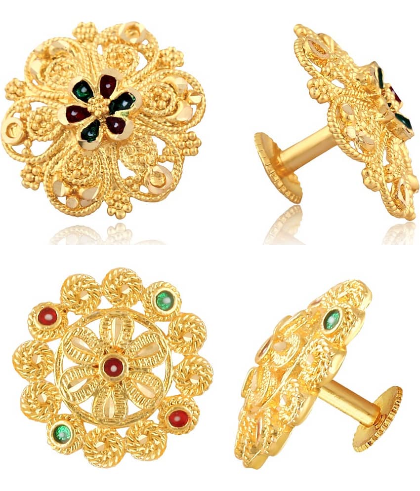 Vighnaharta Everyday wear Gold plated alloy Earring, Stud, Stud Earring for Women and Girls ( Pack of - 2 pair Earring) - VFJ1099-1434ERG