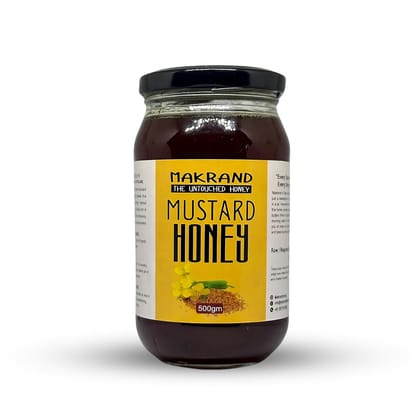 Makrand Organic Honey Mustard – 100% Pure, Raw, Unfiltered, & Natural – Sustainably Sourced from Healthy Bee Colonies for Maximum Flavor & Health Benefits 500gm