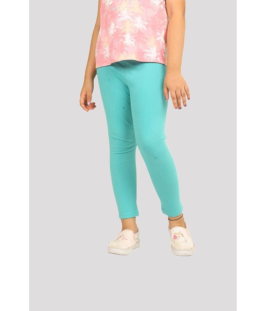 Ariel Pack of 1 Girls Cotton Leggings ( Turquoise )