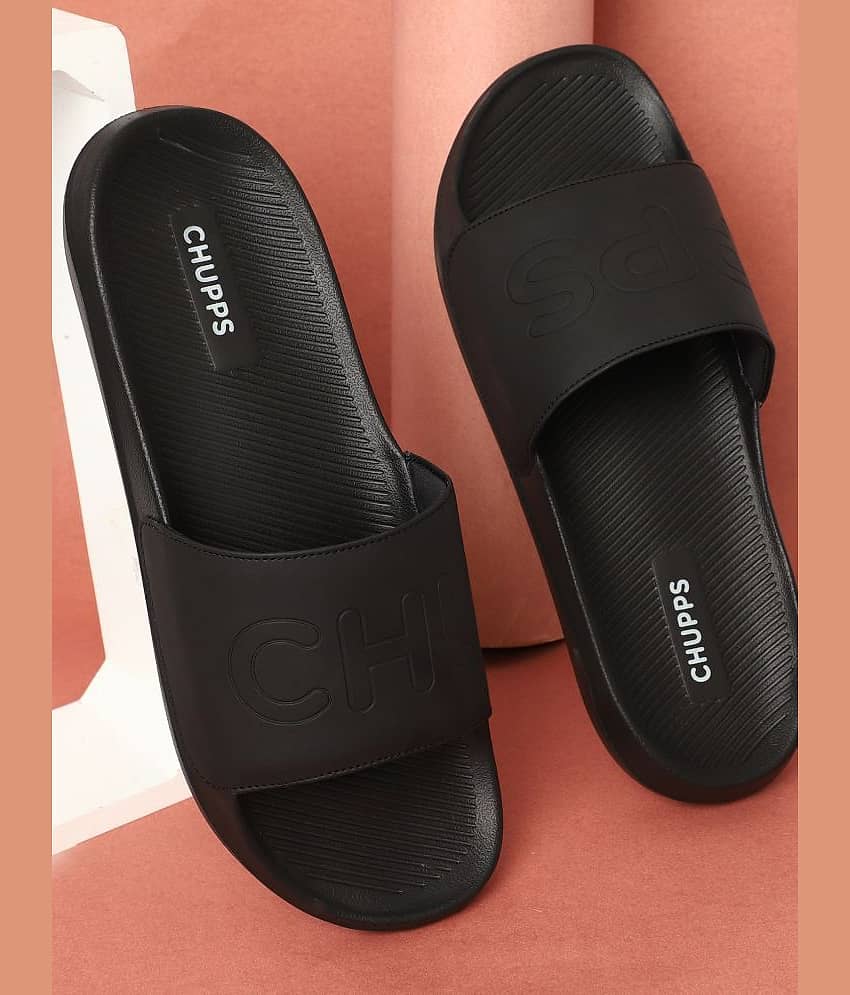 CHUPPS Black Men's Slide Flip Flop