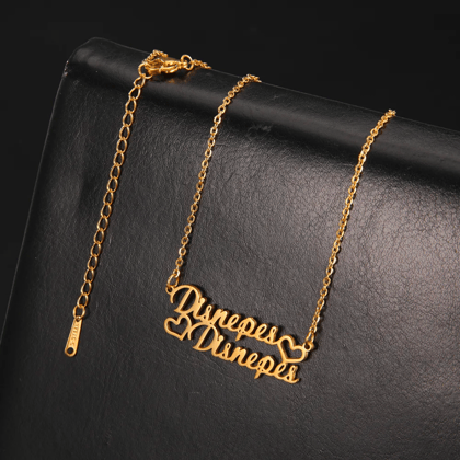 Customize Signature style name necklace-(Gold)