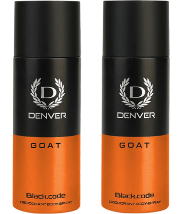 Denver Black Code Goat Long Lasting Deodorant Spray For Men 150 ml Each (Pack of 2)