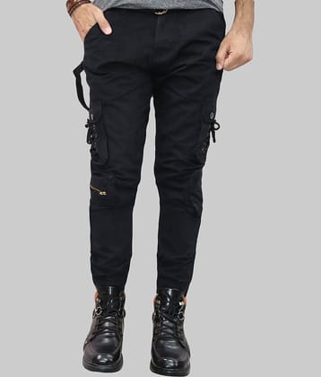 Urban Legends Regular Flat Men's Cargos - Black ( Pack of 1 )