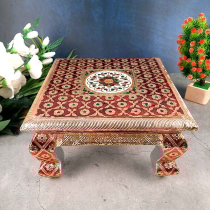 Minakari Chauki | Pooja Chowki Bajot - For Diwali Pooja, Festivals, Ceremonies & Home Decoration -12 inch-Pack of 1