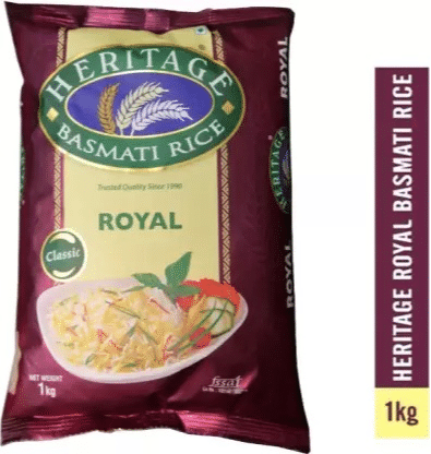 Daawat Heritage Royal Basmati Rice, 1 Kg - Daawat Heritage Royal Basmati Rice, 1 Kg