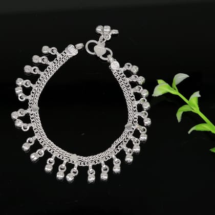 5.8" inches long handmade sterling silver gorgeous charm baby ankle bracelet, excellent gifting customized personalized anklets kids ank239