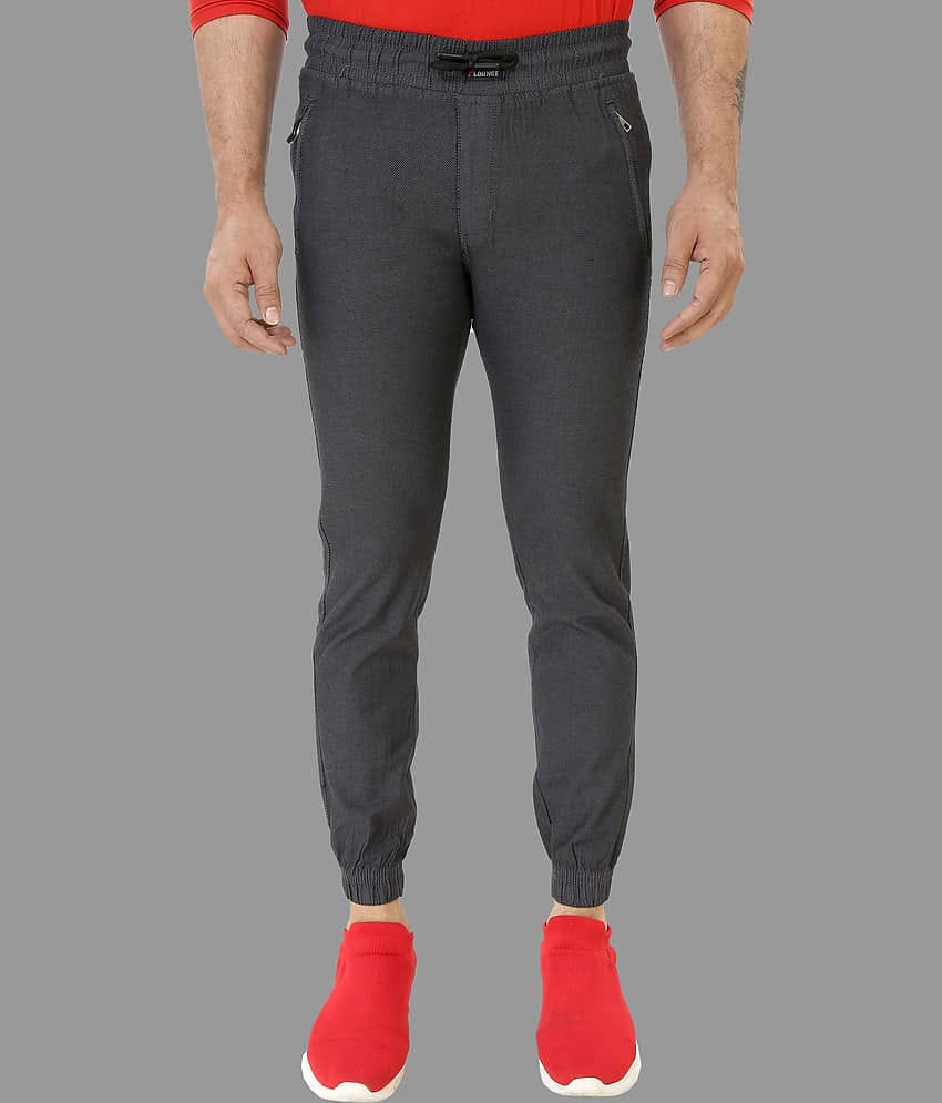 plounge Dark Grey Slim Joggers ( Pack of 1 )