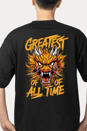 RASB’s Greatest of All Time T-Shirt - Round Neck Drop Shoulder Graphic Printed Oversized Cotton T-shirt-S / Black