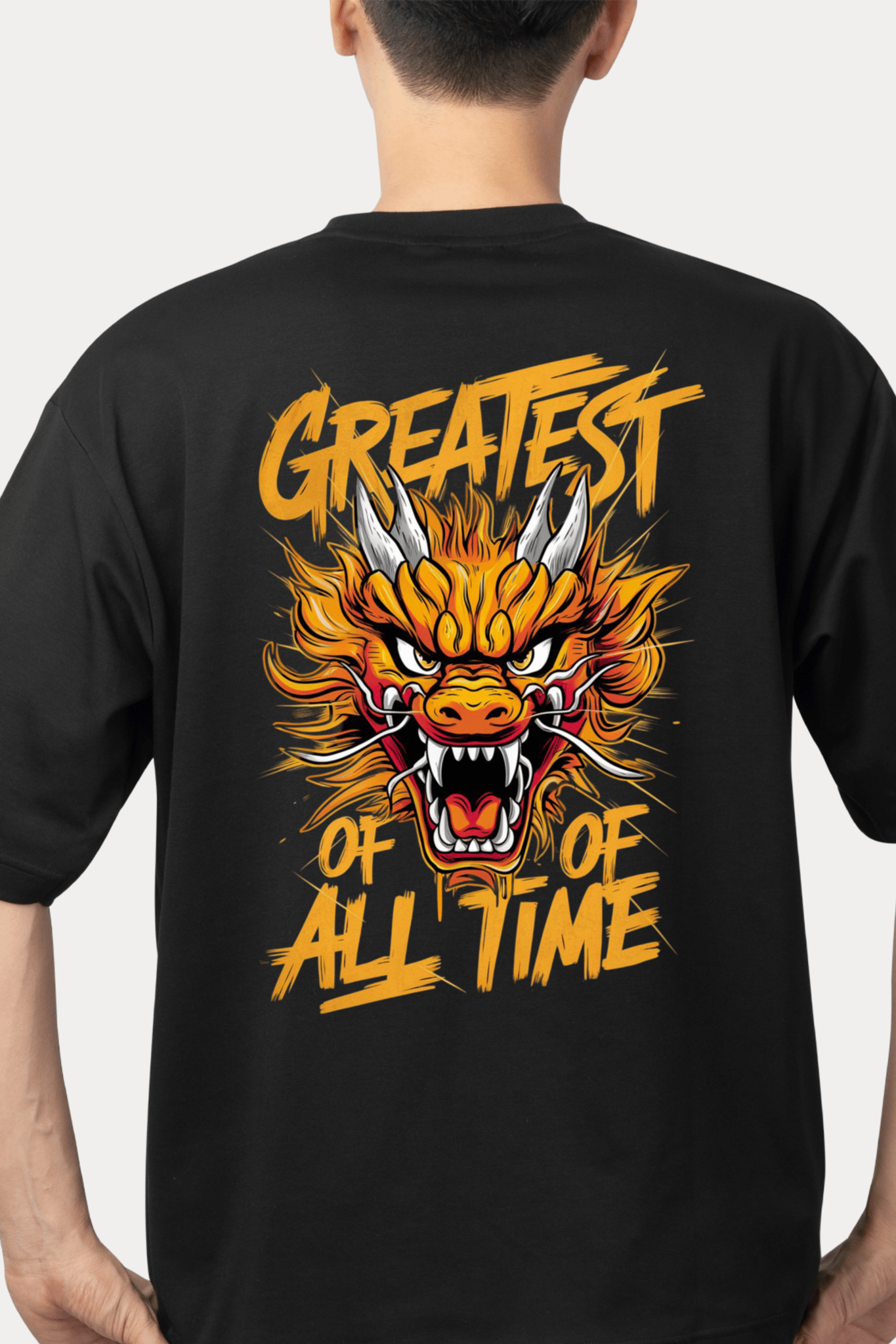 RASB’s Greatest of All Time T-Shirt - Round Neck Drop Shoulder Graphic Printed Oversized Cotton T-shirt-S / Black