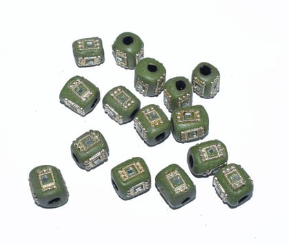 Handmade Kashmiri Beads use for jewelry makings, KASM-16-Per Packet of 25 Pcs / 14X11 MM