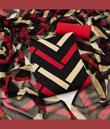 Kashvi Unstitched Crepe Printed Dress Material - Black ( Pack of 1 )