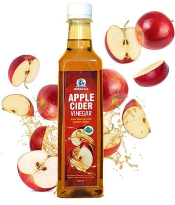 Herbasia Organic Apple Cider Vinegar-500ml| Sourced from Organic Apples  | 100% Pure | Helps Stay fit