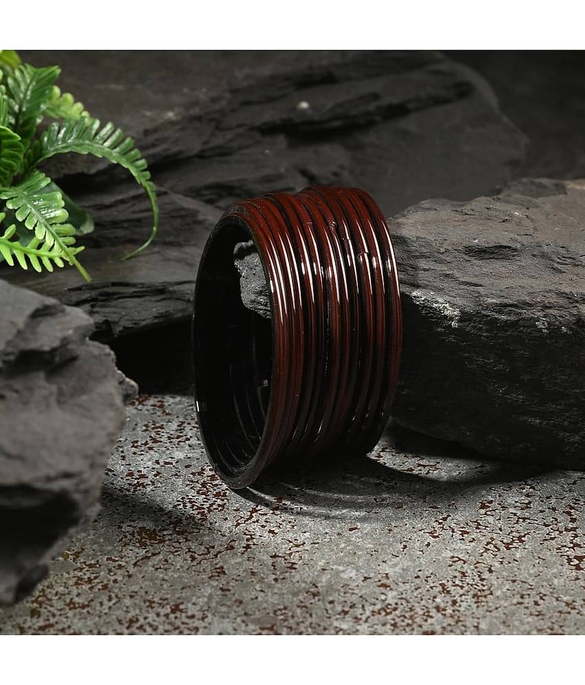 Somil Brown Bangle Set ( Pack of 12 )