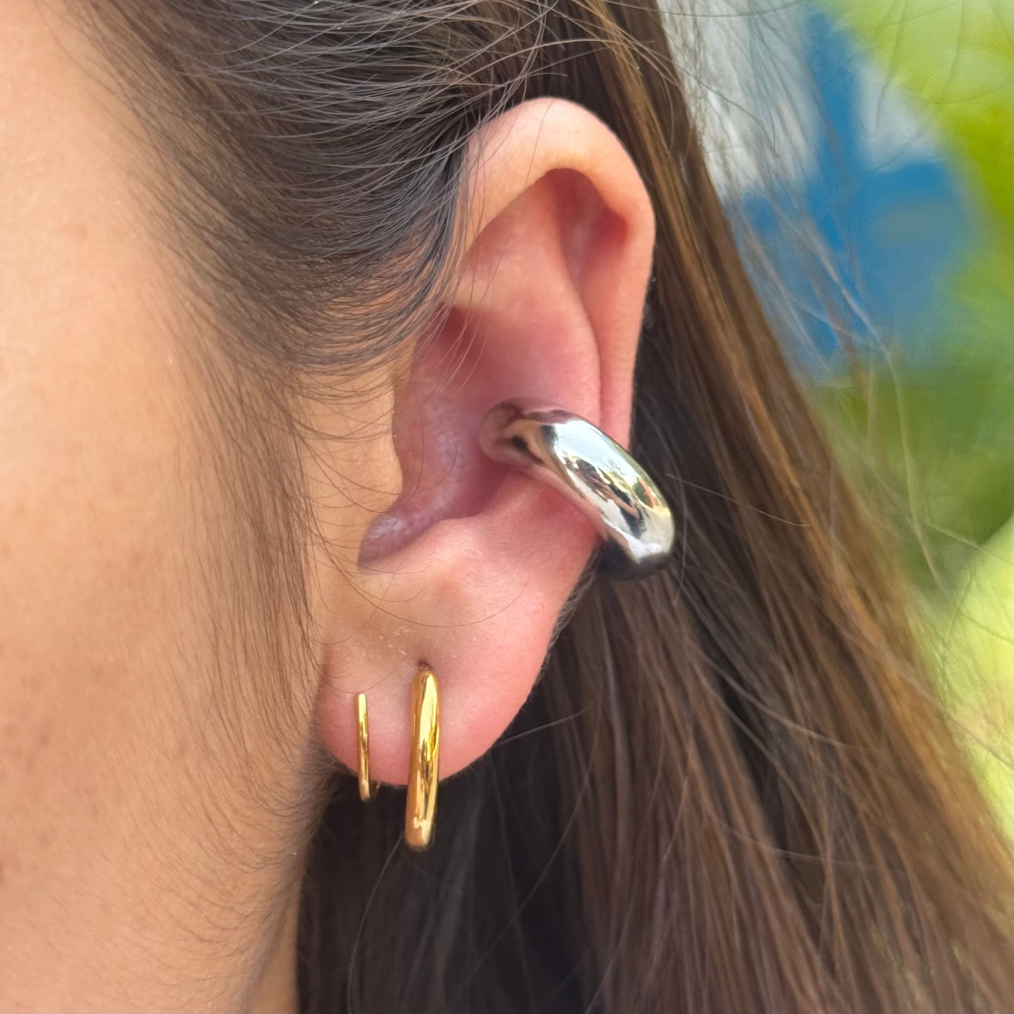 Chunky Ear Cuff - Medium-Silver