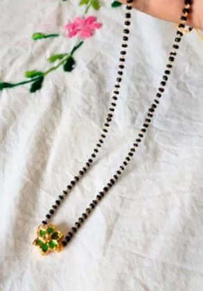 GREEN TINY FLOWER DESIGNSHORT MANGALSUTRA