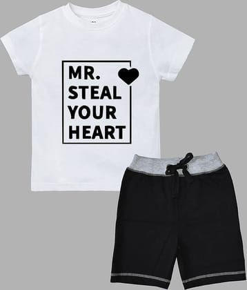 ETCHED DESIGN Pack of 1 Boys Cotton T-Shirt & Shorts Set ( Multicolor )
