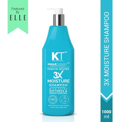 KT Professional 3X Moisture Shampoo for Dry Hair, Hydrates & Smooths Dry Hair - 1000ml