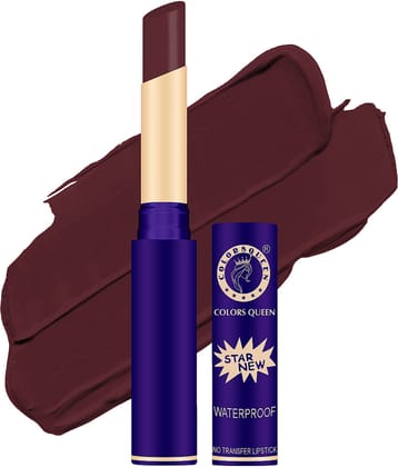 Colors Queen Queen Lips Matte Lipstick Waterproof with Smooth Application Chocolate (Shade - 843)