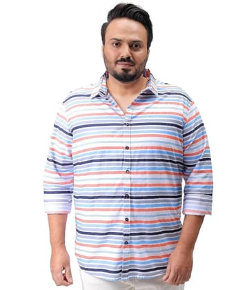 HARDSODA Poly Cotton Regular Fit Striped Full Sleeves Mens Casual Shirt - White ( Pack of 1 ) - None