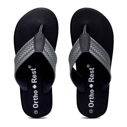 Ortho + Rest Men slippers with cushioned footbed - M10010 (Color - Black) by Pee Aar Industries