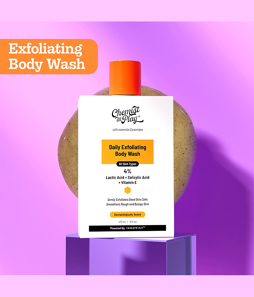 Chemist At Play Exfoliating Shower Gel Body Wash Gently Exfoliates Dead Skin Cells, 473ml (Pack of 1)