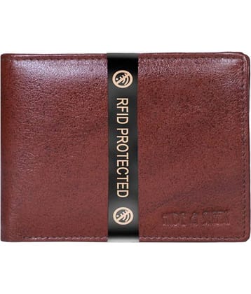 Hide&Sleek - Brown Leather Men's RFID Wallet ( Pack of 1 )
