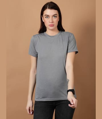 Wishry Women Cotton Solid Regular Fit Round Neck T-Shirt ( Grey )