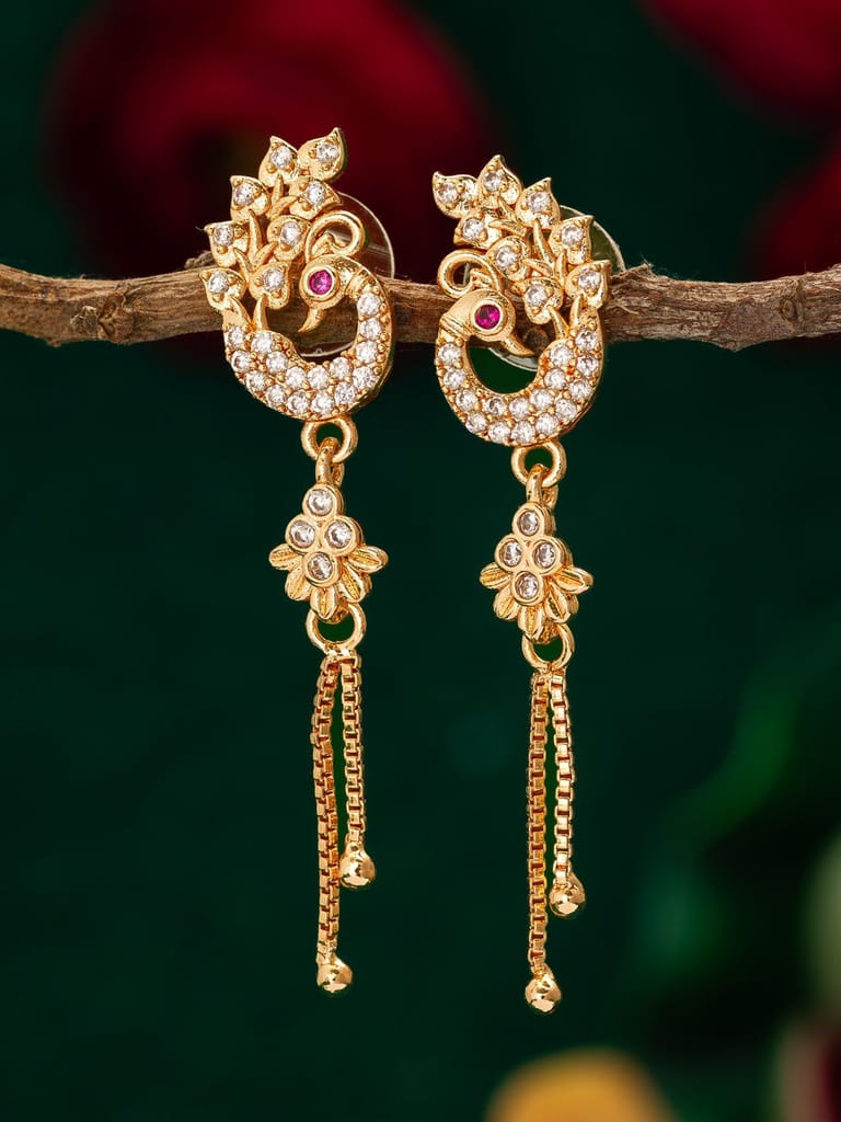 Morison Golden Abstract Earrings Artistic Elegance - Earrings | Buy online on ZillyBuy