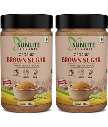 Sunlite Organic Unrefined, Chemical-Free Brown Sugar Crystal 500 g Pack of 2