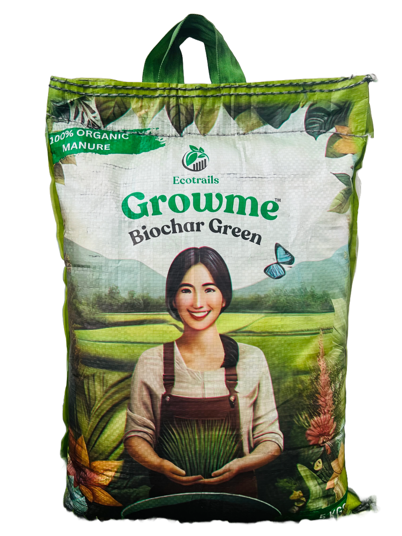 Ecotrails Growme Biochar Green- Organic Manure for Plants, Gardens and Farms- 5kgs