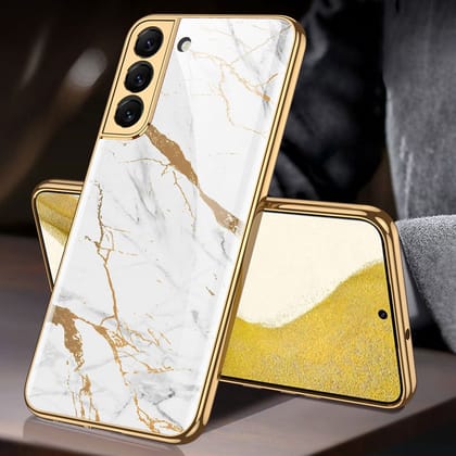 Gold Electroplated Marble Pattern Luxury Cover-Samsung Galaxy S23 Plus