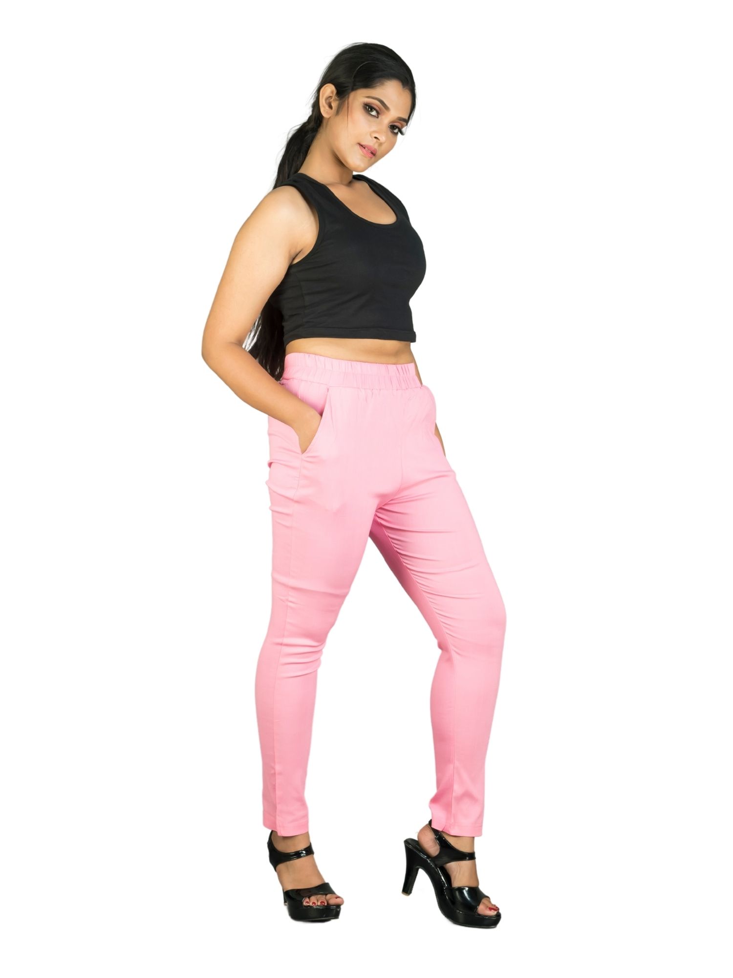 161RVT 4Cats Jumbo Size Trendy Straight Pants - D Pink