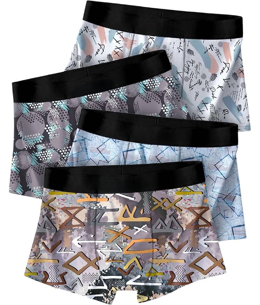 Skindora Pack of 4 Cotton Blend Boy Shorts For Men's ( Multicolor1 )