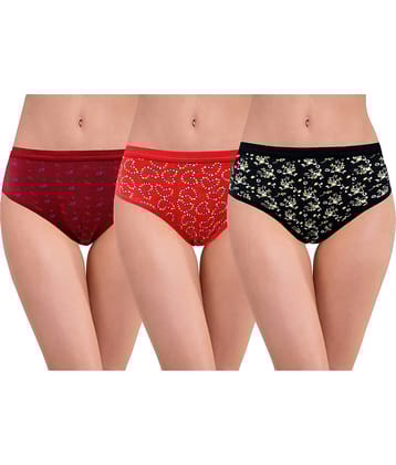 RC. ROYAL CLASS Pack of 3 Cotton Women's Hipsters ( Multi Color )