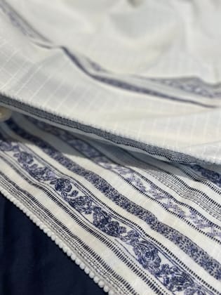 KRI India Ivory Ombré Panelled Reversible Cotton Dohar | Ivory & Royal blue | 60x90 inches | Wash & Care | 100% Cotton | Handcrafted in India. 100% organic & natural. KRI India Ivory Ombré Panelled Reversible Cotton Dohar | Ivory & Royal blue | 60x90 inches | Wash & Care | 100% Cotton | Handcrafted in India. 100% organic & natural.