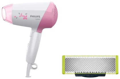 Philips Hair Dryer HP8120/00-1200Watts, ThermoProtect, Cool Shot for Quick Drying with Care, Pink QP210/50 Oneblade Replaceable Blade (Lime) Philips Hair Dryer HP8120/00-1200Watts, ThermoProtect, Cool Shot for Quick Drying with Care, Pink QP210/50 Onebla