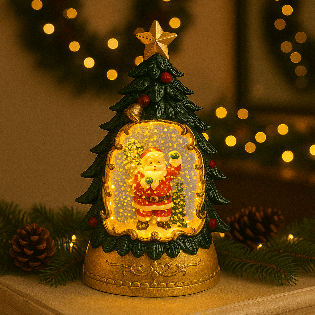 Coral Tree LED Santa Christmas Tree Lantern – 14.5 cm Festive Table Décor Light