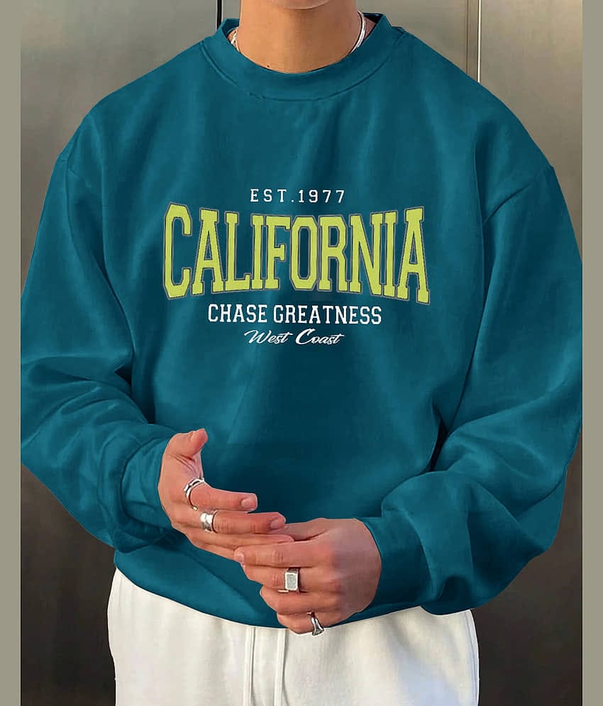 Eyebogler Fleece Round Neck Men's Sweatshirt - Blue ( Pack of 1 )