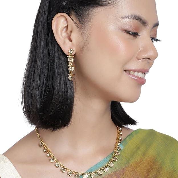 Gold Plated Ad Studded Necklace