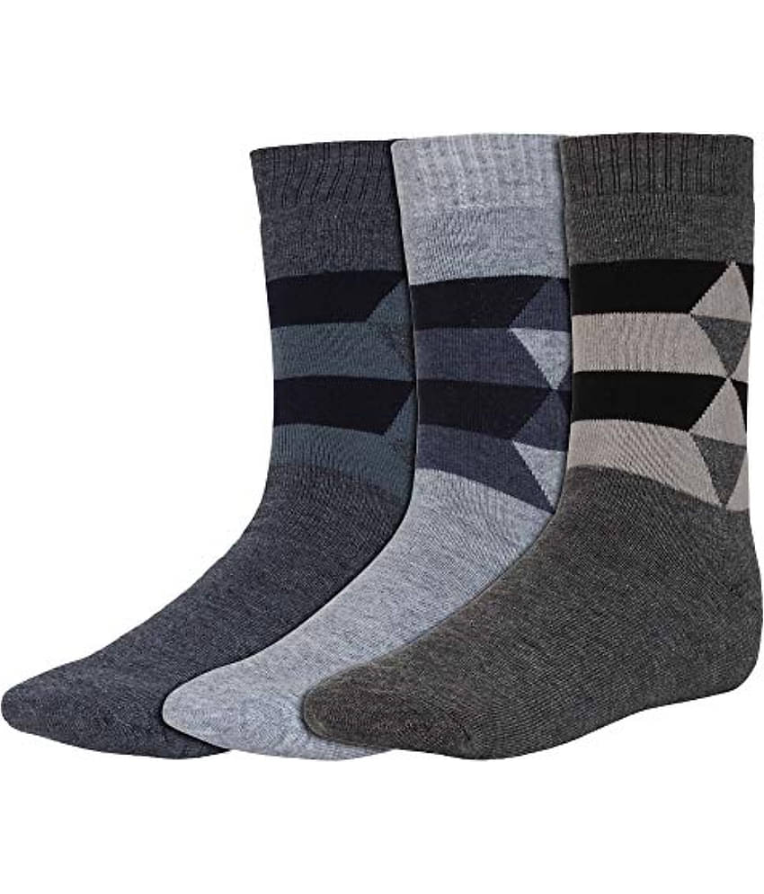 Creature - Woollen Men's Printed Multicolor Mid Length Socks ( Pack of 3 )
