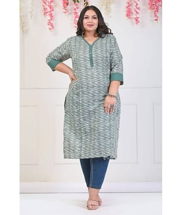 Swasti Cotton Printed Straight Women's Kurti - Green ( Pack of 1 )