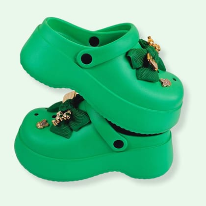 Thick Sole Bear Clogs Green-40-41