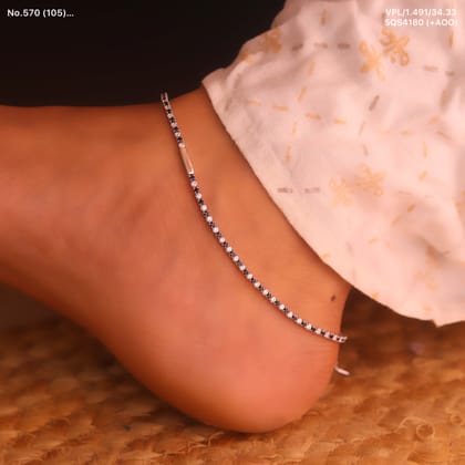 NoirBlanc Silver Payal for Women