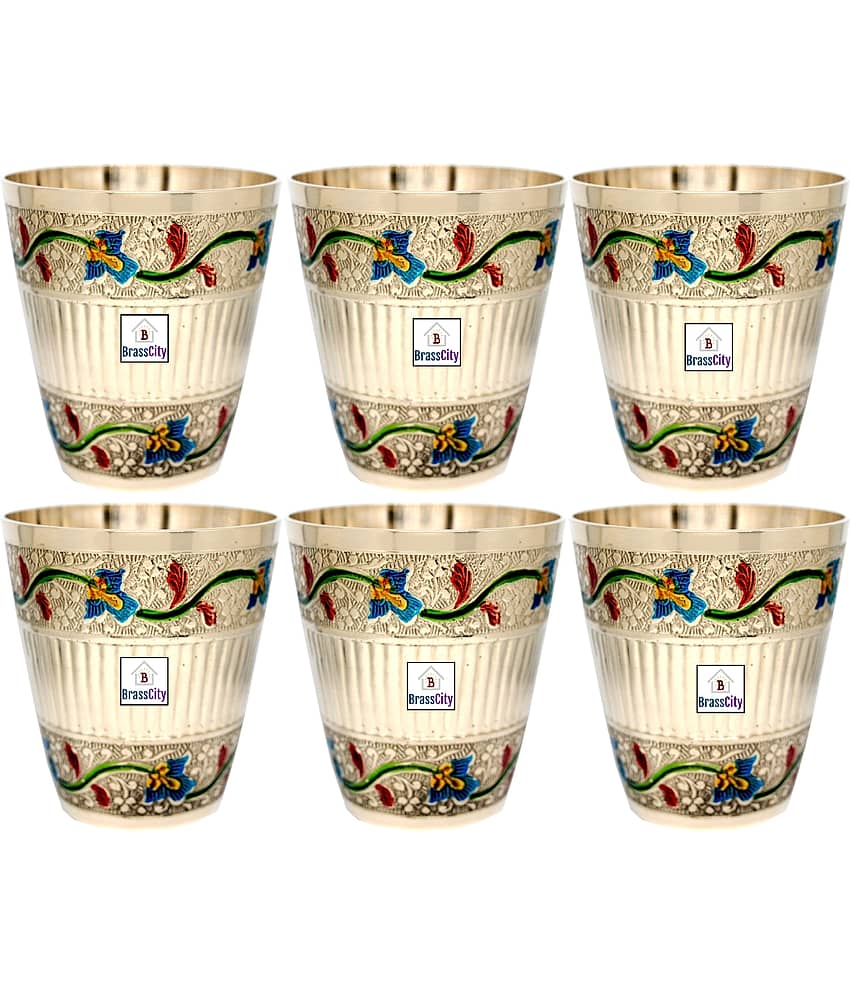 BrassCity - Brass Glasses 220 ml ( Pack of 6 )